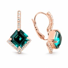 Earrings “Imperial III” (Emerald) embellished with Crystals by Swarovski®