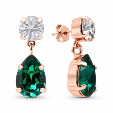 Серьги «Венус IV (Emerald)» с кристаллами Preciosa®