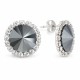 Серьги «Кларис X (Jet Hematite)» с кристаллами Preciosa®