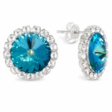 Серьги «Кларис X (Bermuda Blue)» с кристаллами Preciosa®