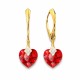 Hõbedane ehtekomplekt naistele „Cute Valentine (Light Siam)“ Swarovski® kristallidega