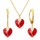Hõbedane ehtekomplekt naistele „Cute Valentine (Light Siam)“ Swarovski® kristallidega