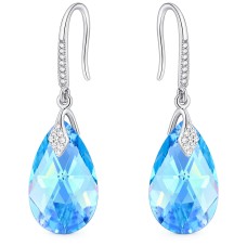 Серебряные серьги «Барокко III (Aquamarine AB)» с кристаллами Сваровски®