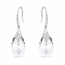 Серебряные серьги 925 пробы «Барокко III» с кристаллами Swarovski®