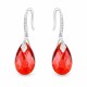 Hõbedased kõrvarõngad „Baroque III (Red Magma)“ Swarovski® kristallidega