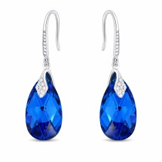 925 Sterling Silver Earrings “Baroque III (Capri Blue Comet Argent Light)” created with Crystals by Swarovski®