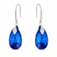 Hõbedased kõrvarõngad „Baroque III (Capri Blue Comet Argent Light)“ Swarovski® kristallidega