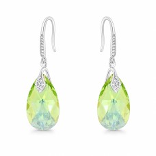 925 Sterling Silver Earrings “Baroque III (Peridot AB)” created with Crystals by Swarovski®