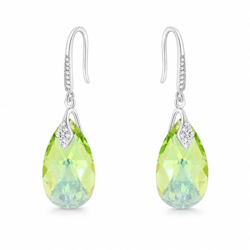 925 Sterling Silver Earrings “Baroque III (Peridot AB)” created with Crystals by Swarovski®