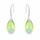 Hõbedased kõrvarõngad „Baroque III (Peridot AB)“ Swarovski® kristallidega