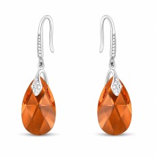 925 Sterling Silver Earrings “Baroque III” (Smoked Amber) embellished with Crystals by Swarovski®