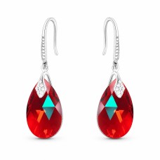 925 Sterling Silver Earrings “Baroque III (Light Siam Shimmer)” created with Crystals by Swarovski®