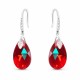 Hõbedased kõrvarõngad „Baroque III (Light Siam Shimmer)“ Swarovski® kristallidega