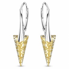 925 Sterling Silver Earrings “Spike II (Gold Patina)” created with Crystals by Swarovski®