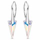 Hõbedased kõrvarõngad „Spike II (Aurora Borealis)“ Swarovski® kristallidega