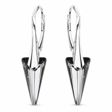 925 Sterling Silver Earrings “Spike II (Silver Night)” created with Crystals by Swarovski®