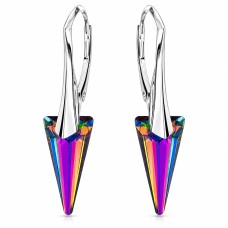 925 Sterling Silver Earrings “Spike II (Vitrail Medium)” created with Crystals by Swarovski®