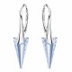 Hõbedased kõrvarõngad „Spike II (Blue Shade)“ Swarovski® kristallidega