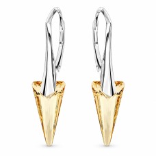 925 Sterling Silver Earrings “Spike II” (Golden Shadow) embellished with Crystals by Swarovski®