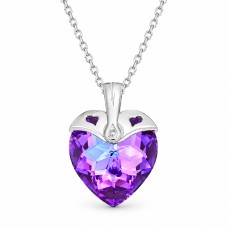 925 Sterling Silver Pendant “Cupid II (Heliotrope)” created with Crystals by Swarovski®