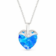 925 Sterling Silver Pendant “Cupid (Aquamarine AB)” created with Crystals by Swarovski®