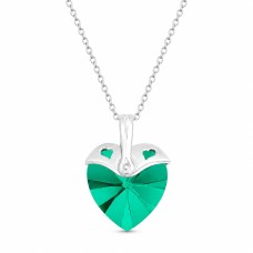 Naiste kaelakee DiamondSky „Cupid (Emerald)“ Swarovski kristallidega