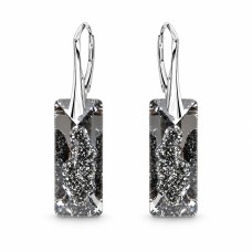 925 Sterling Silver Earrings “Growing Crystal II (Silver Night)” created with Crystals by Swarovski®