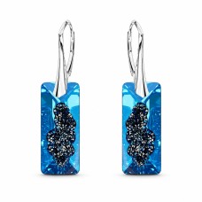 Naiste kõrvarõngad Diamond Sky „Growing Crystal II (Bermuda Blue)“ koos Swarovski kristallidega