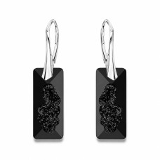 925 Sterling Silver Earrings “Growing Crystal II (Jet)” created with Crystals by Swarovski®