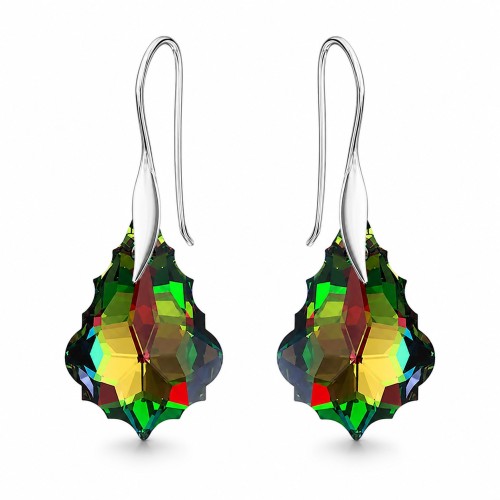 925 Sterling Silver Earrings “Baroque IV (Vitrail Medium)” dazzling with Crystals by Swarovski®