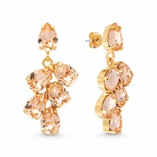 Серьги «Эмбер II (Light Peach)» с кристаллами Preciosa®
