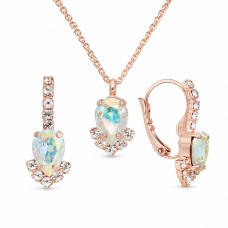 Ehtekomplekt naistele „Leonora II (Aurora Borealis)“ Preciosa® kristallidega
