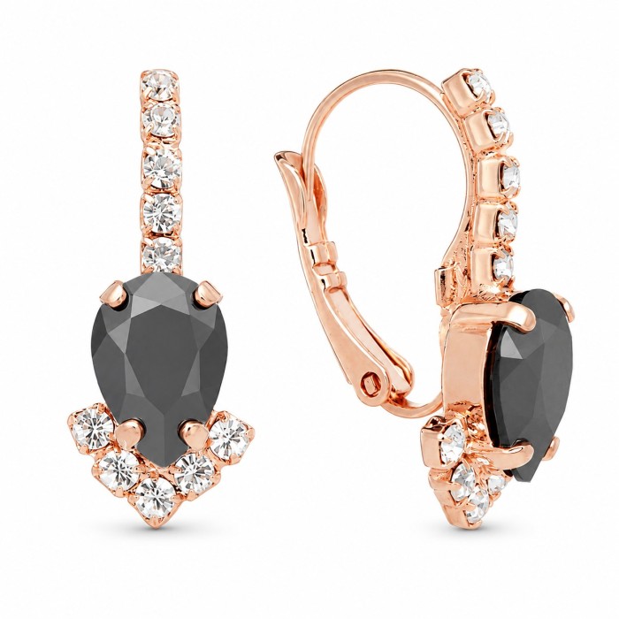 Ehtekomplekt naistele „Leonora II (Jet Hematite)“ Preciosa® kristallidega