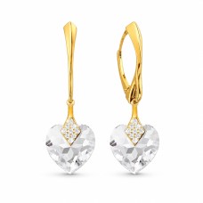 Серебряные серьги 925 пробы «Милый Валентин» с кристаллами Swarovski®