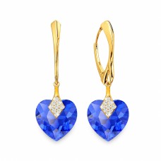 Naiste hõbedased kõrvarõngad Diamond Sky „Cute Valentine (Majestic Blue)“ koos Swarovski kristallidega