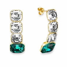 Naiste kõrvarõngad Diamond Sky „Imperial (Emerald)“ koos Swarovski kristallidega