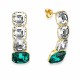 Серебряные серьги «Империум (Emerald)» с кристаллами Сваровски®