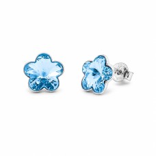 Naiste kõrvarõngad Diamond Sky „Sunny Flower (Aquamarine)“ koos Swarovski kristallidega