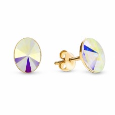 Hõbedased kõrvarõngad „Clarice V (Aurora Borealis)“ Swarovski® kristallidega
