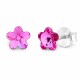 Серебряные серьги «Солнечный Цветок (Fuchsia)» с кристаллами Swarovski®
