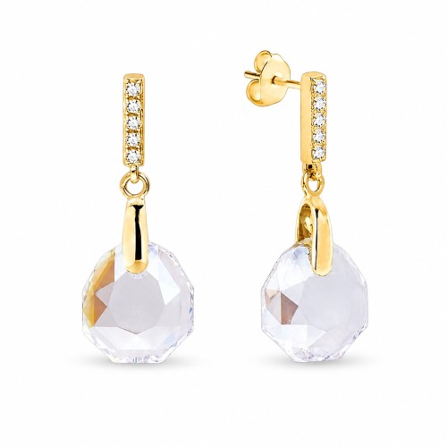 Hõbedased kõrvarõngad „Calathea (Crystal Shimmer)“ Swarovski® kristallidega