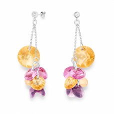 Naiste kõrvarõngad Diamond Sky „Orchid (Golden Shadow / Iris)“ koos Swarovski kristallidega