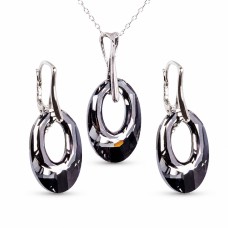 Hõbekomplekt „Helios“ (Silver Night) 925 hõbedast Swarovski® kristallidega