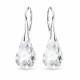 Серебряные серьги 925 пробы «Спираль» с кристаллами Swarovski®