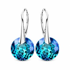 925 Sterling Silver Earrings “Marianne (Bermuda Blue)” created with Crystals by Swarovski®