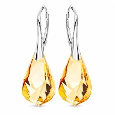 Hõbedased kõrvarõngad „Helix (Golden Shadow)“ Swarovski® kristallidega
