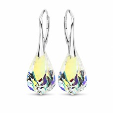 925 Sterling Silver Earrings “Helix (Aurora Borealis)” created with Crystals by Swarovski®