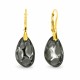 Hõbedased kõrvarõngad „Radiolarian (Silver Night)“ Swarovski® kristallidega