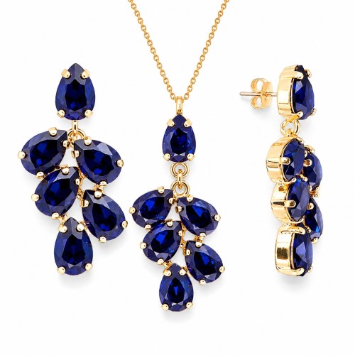 Ehtekomplekt naistele „Amber II (Dark Indigo)“ Preciosa® kristallidega