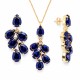 Ehtekomplekt naistele „Amber II (Dark Indigo)“ Preciosa® kristallidega